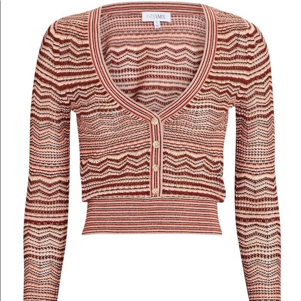 Intermix knit cardigan